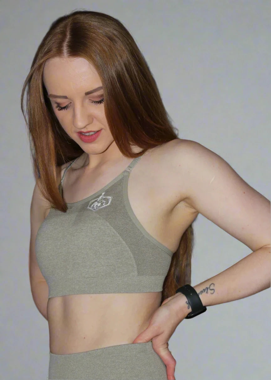 Flex Strappy Sports Bra Kaki Groen