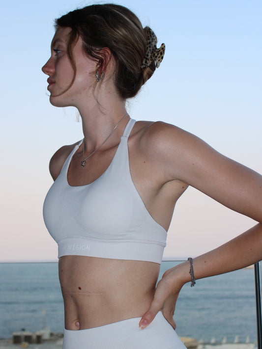 Luma Halter Bra Feather Beige