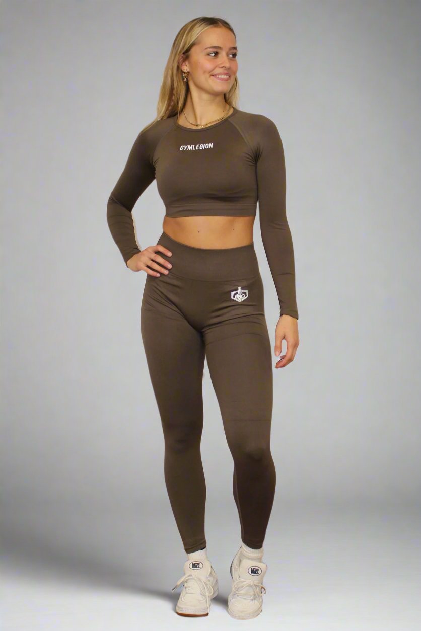 Effortless Long sleeve top Archive brown