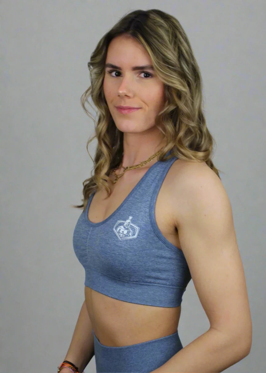 Solid Seamless Sports Bra Blauw