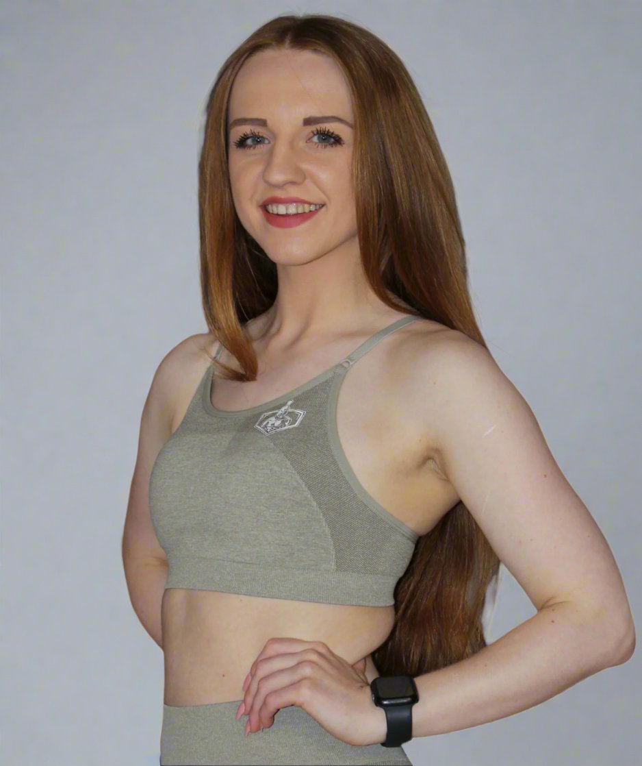 Flex Strappy Sports Bra Kaki Groen