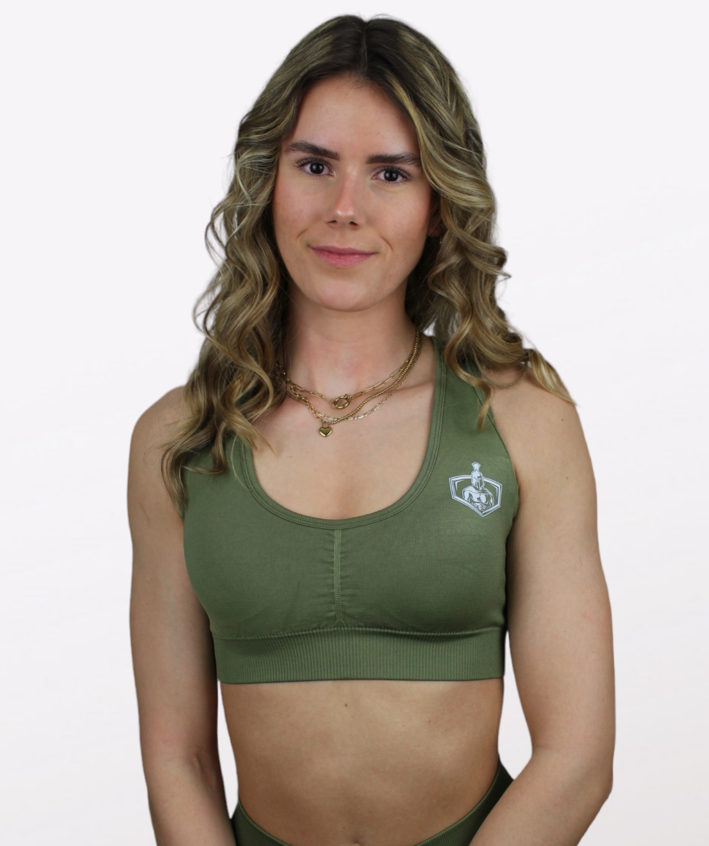 Solid Seamless Sports Bra Forest Green