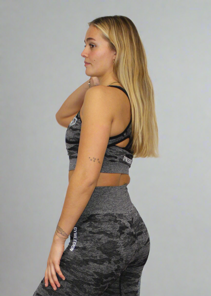 Camo Sports Bra Zwart