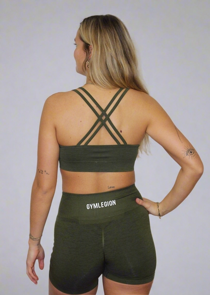 Effortless Sports Bra Green marl